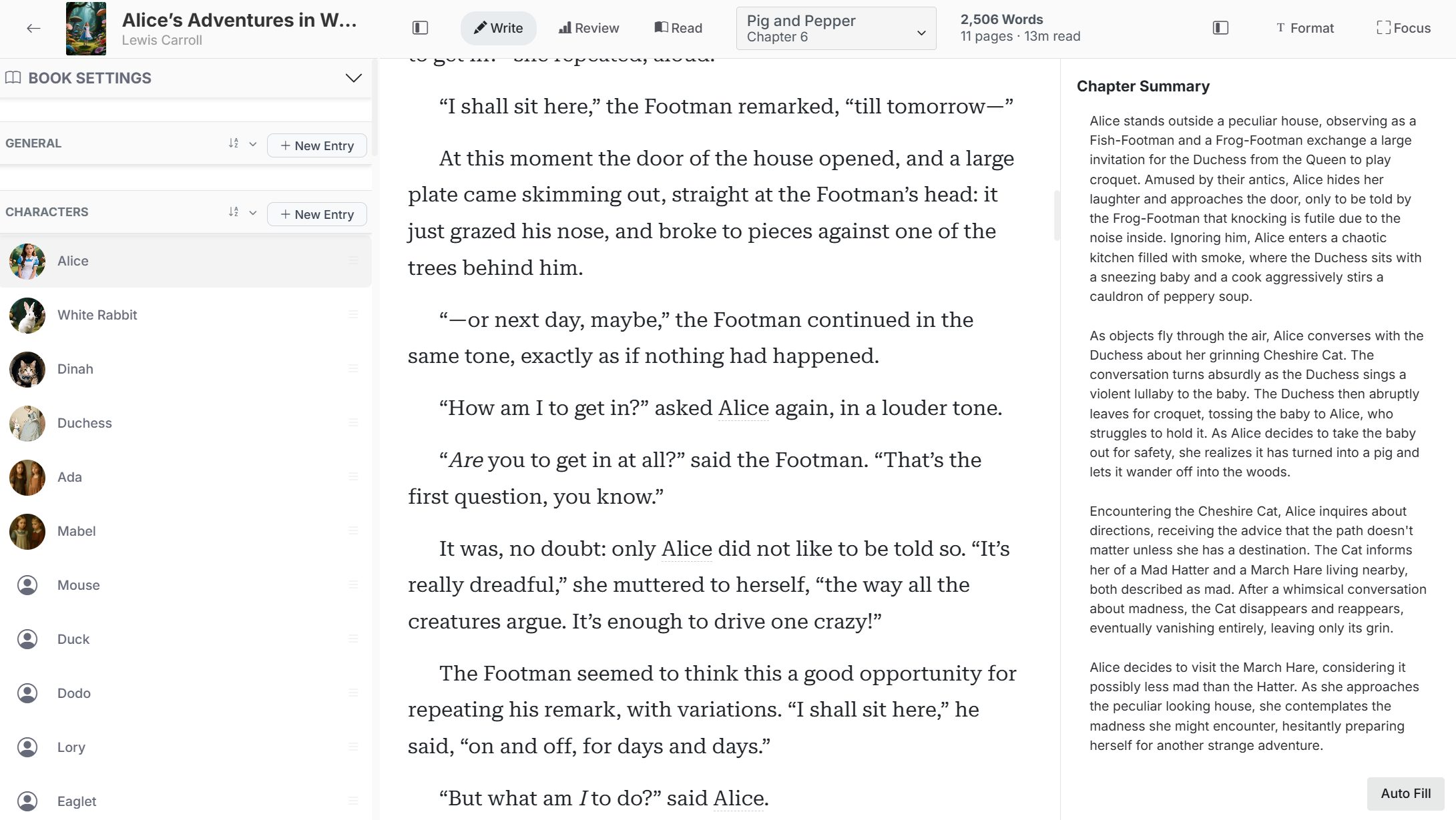BookCoverZone Writer editor with a chapter and story codex open