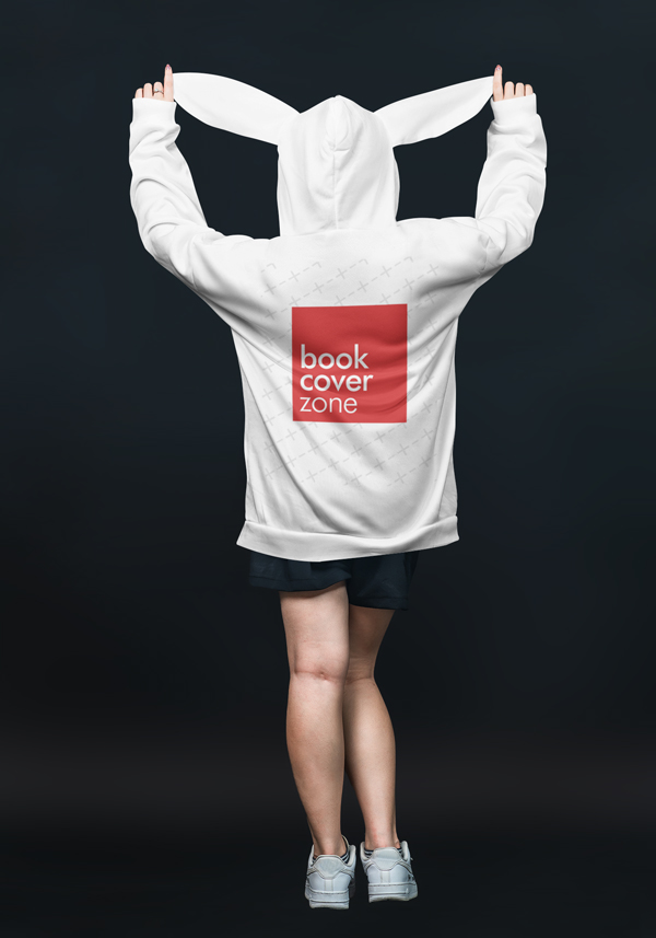 Backside of a Woman's Bunny Hoodie Mockup