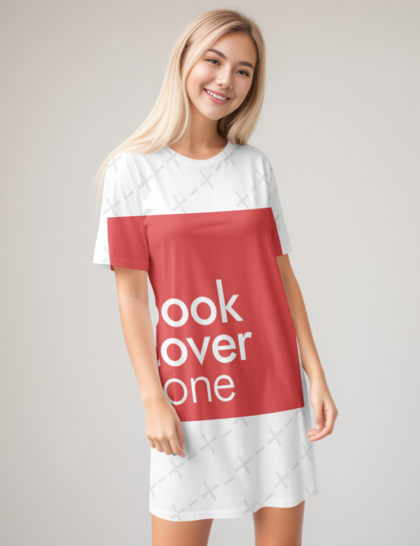 Blonde Model in Bodycon Dress Mockup