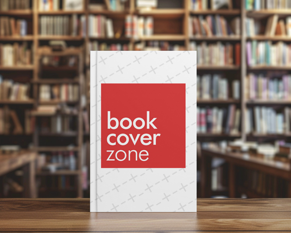 Book Cover Mockup with Library Background