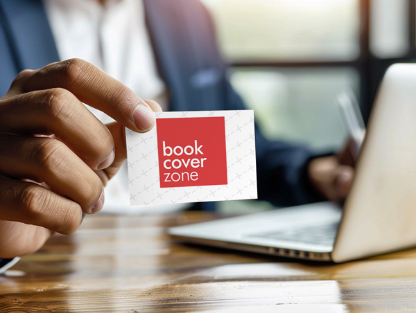 Business Card Mockup with Laptop Background