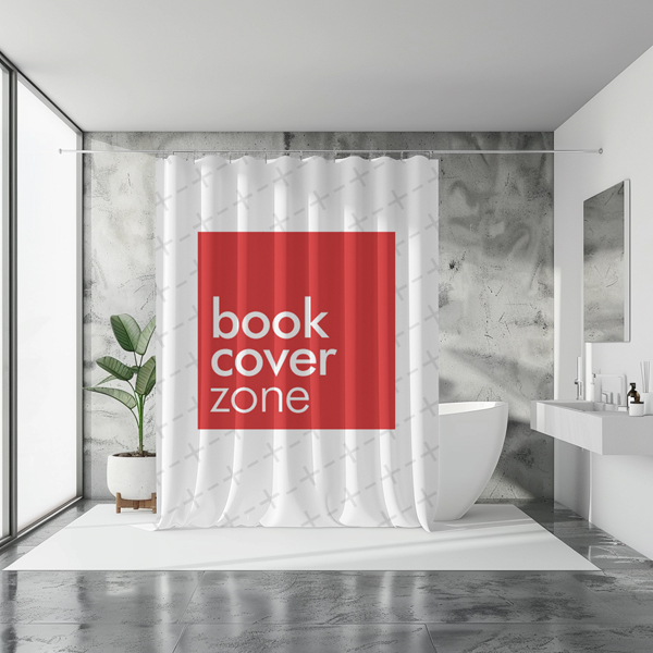 Curtain Mockup for Modern and Luxury Bathroom