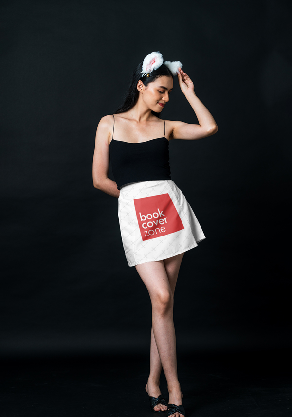 Cute Model Posing with Mini Skirt Mockup