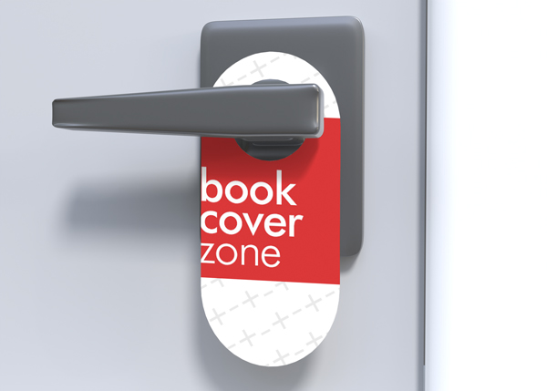 Door Hanger Mockup on Metal Door Handle