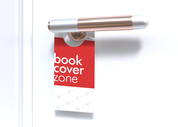 Door Hanger Mockup on Metal Door Handle