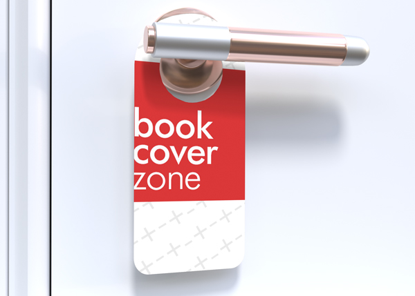 Door Hanger Mockup on Metal Door Handle