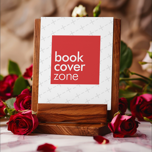 Floral Wedding Menu with Wooden Frame