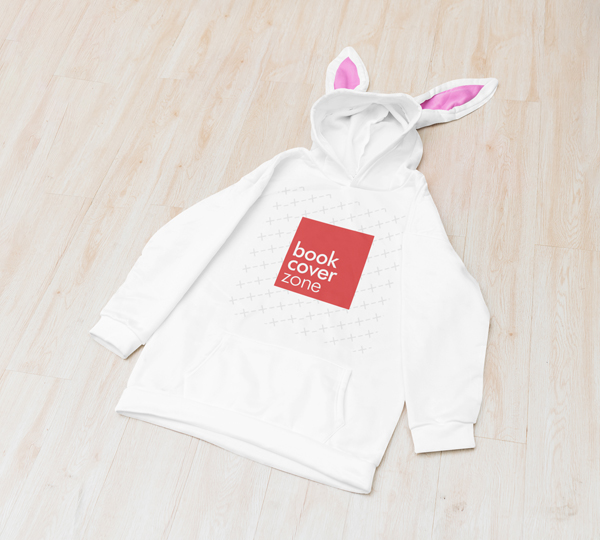 Front View Hoodie Mockup with Bunny Ears