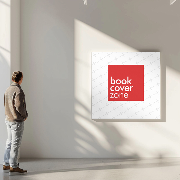 Gallery Exhibition Large Frame Mockup with Viewer
