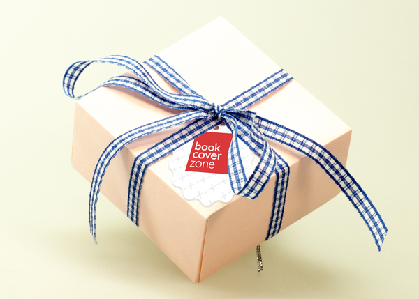 Gift Tag Mockup Generator with Cardboard Box and Blue Ribbon