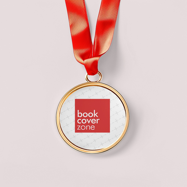 Gold Medal Design Mockup with Red Ribbon