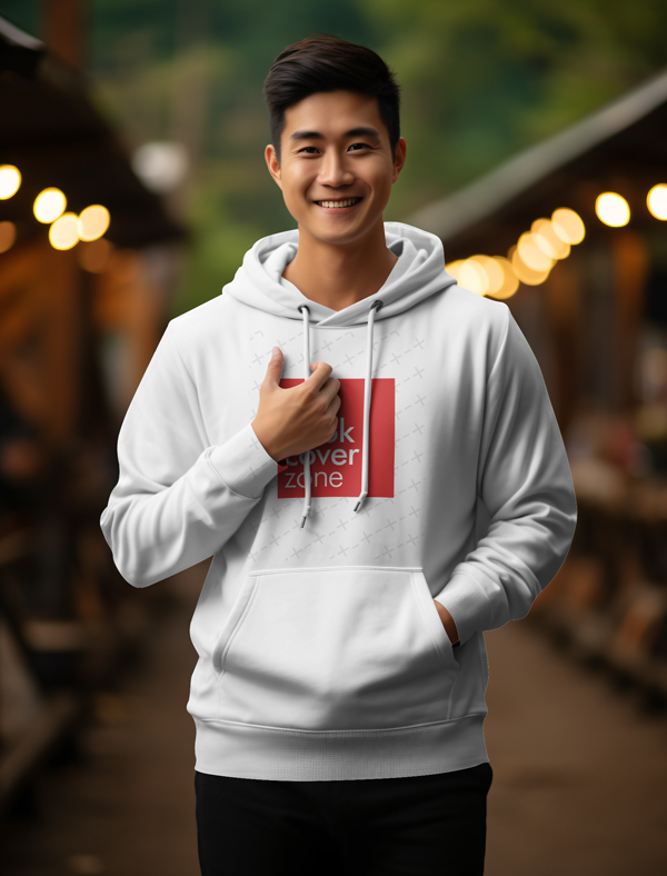 Hoodie Mockup Generator Featuring Asian Male Model