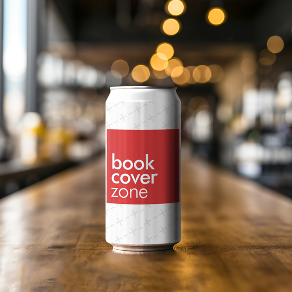 Blank Beer Can Label Mockup in a Crowded Bar