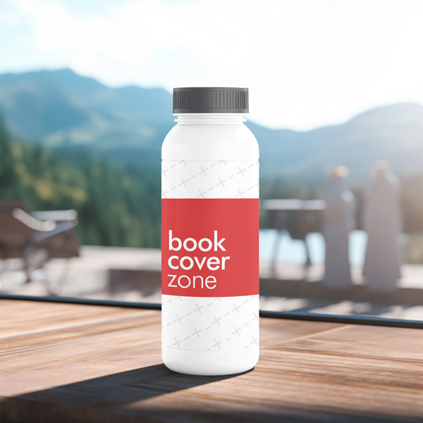 White Water Bottle with Black Lid