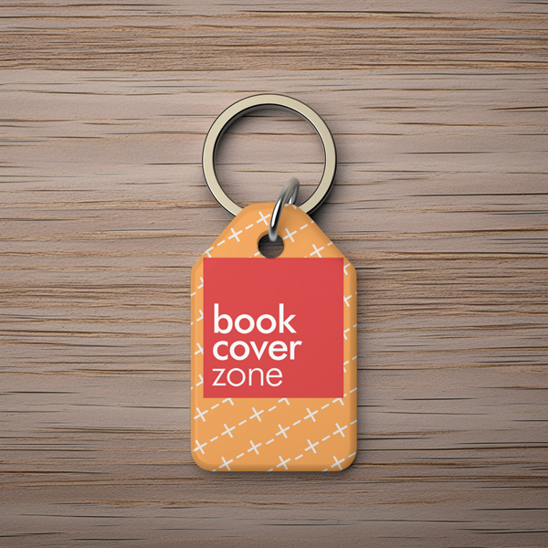 Keychain Mockup on Wooden Background