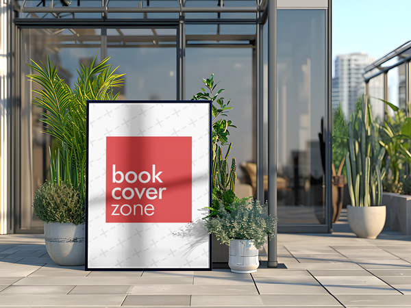 Large Poster Frame Mockup on Rooftop