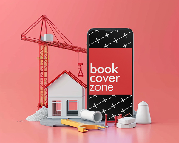 Large Smartphone Screen Mockup with Miniature Real Estate Background