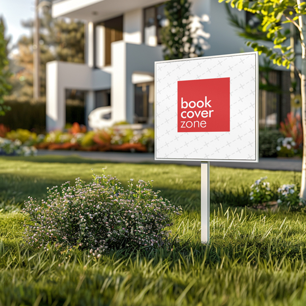 Lawn Sign Mockup in Front of Luxury Home