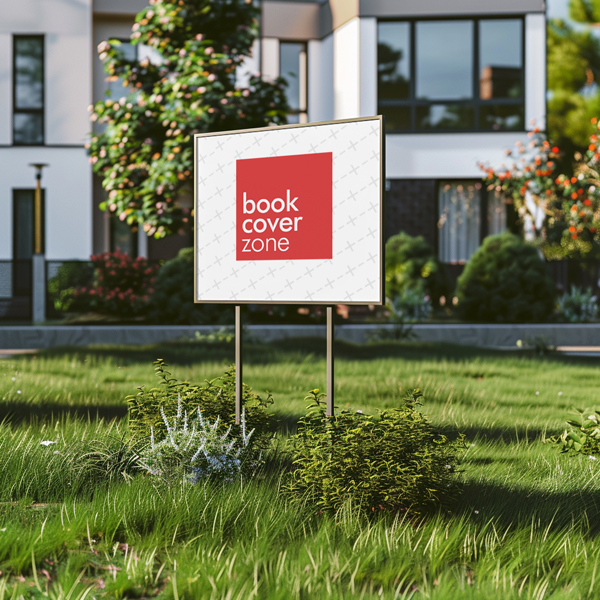 Lawn Sign Mockup in Front of Luxury Home