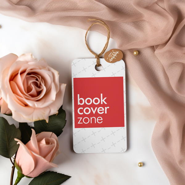 Luxury Clothing and Bedcover Tag Mockup with Flowers