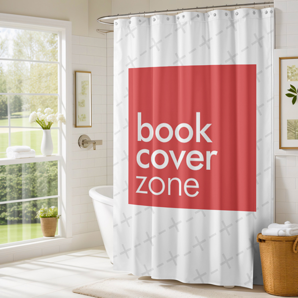 Luxury Country House Bathroom Shower Curtain Mockup