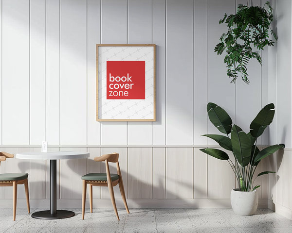Minimalistic Cafe Wooden Frame Design Mockup
