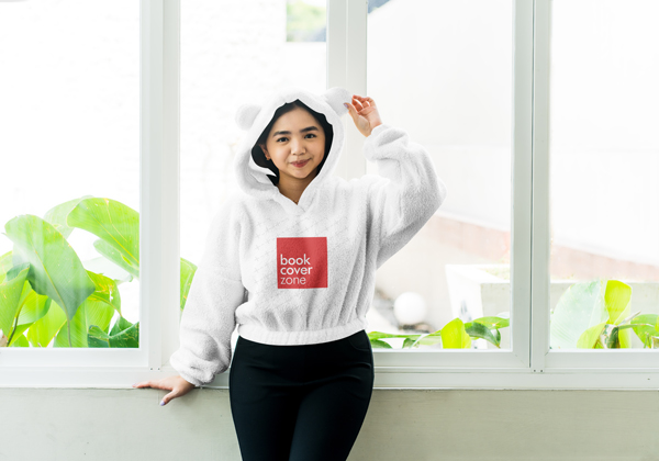 Model Posing Outside in Hoodie Mockup