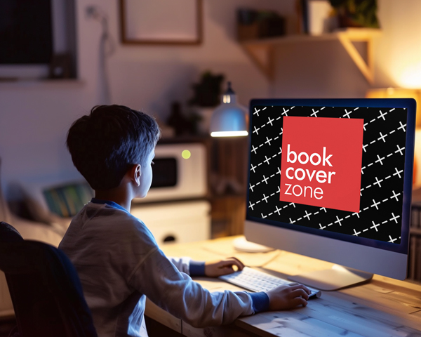Monitor Screen Mockup with Child Viewing