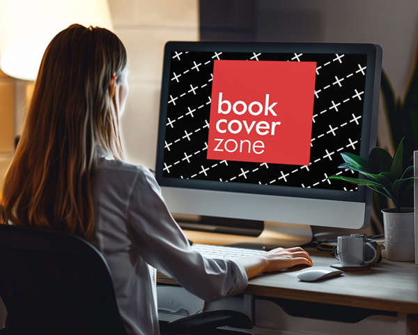 Monitor Screen Mockup with Female Office Employee