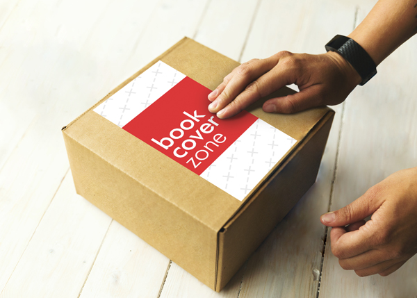Shipping Label Mockup on Cardboard Box