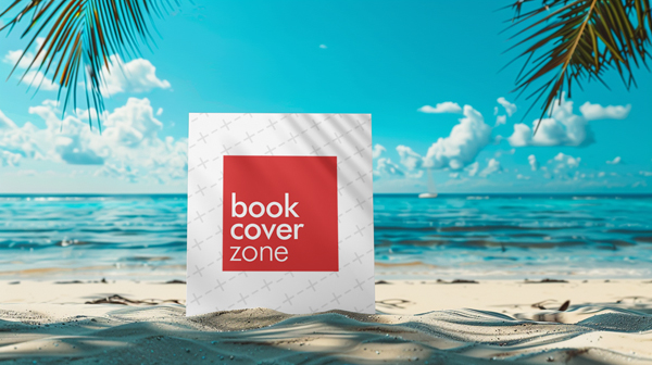Sandy Blue Beach Poster Mockup