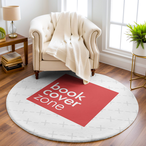 Round Carpet Mockup Generator for Living Room
