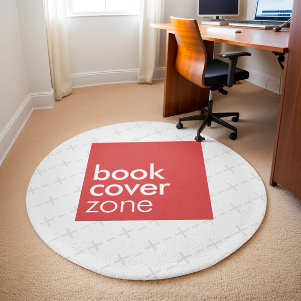 Round Rug Mockup for Study Room