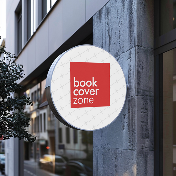 Round Signage Mockup on Building and Offices