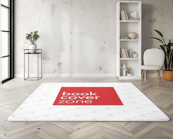 Square Sized Rug Mockup in Modern Room