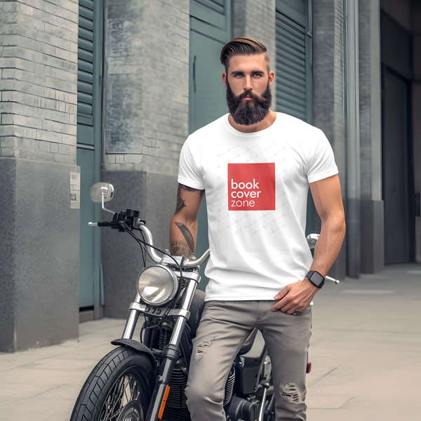 T-Shirt Mockup Generator on Tattooed Biker Model