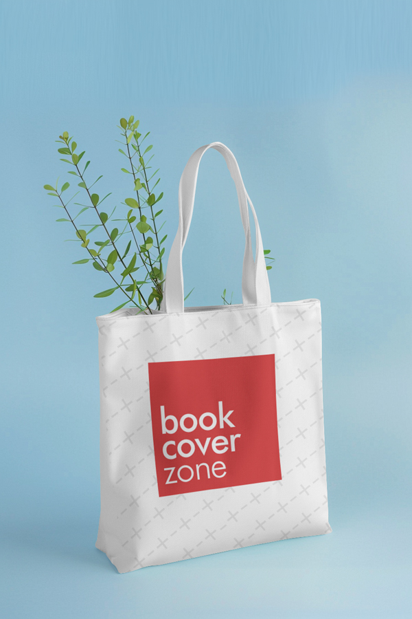 Tote Bag Mockup with Green Leaves Theme