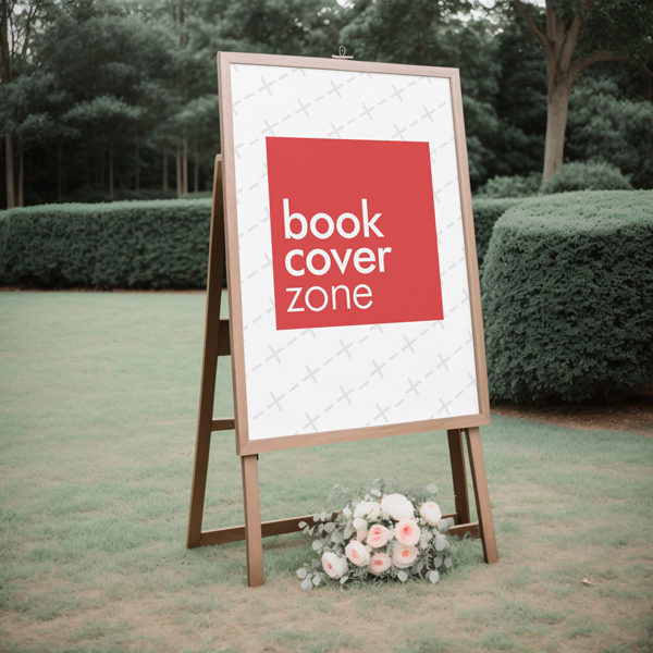 Wooden Wedding Reception Welcome Sign Mockup