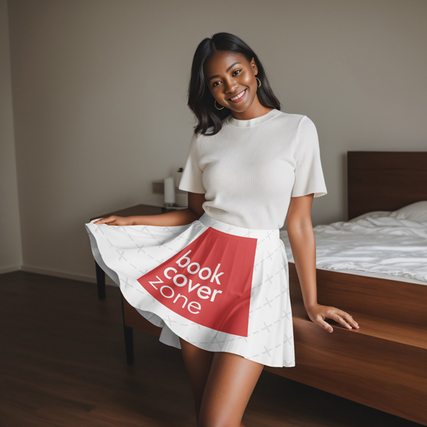 Young Black Model in Skirt and White Top Mockup
