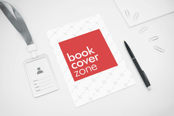 A5 Paper Mockup on Office Desk