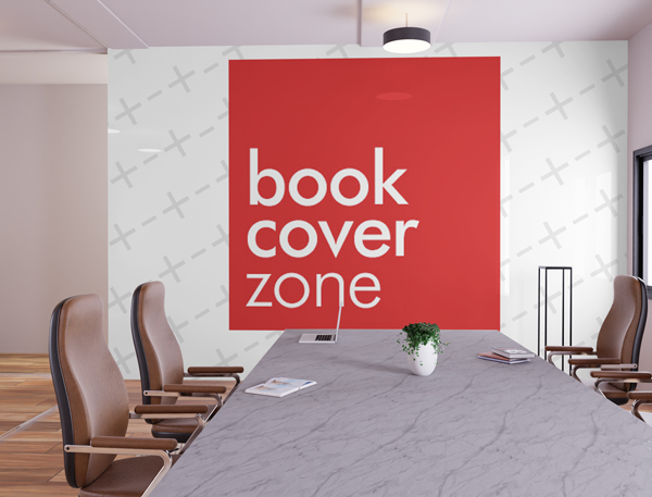 Art Print Wall Mockup with Meeting Table