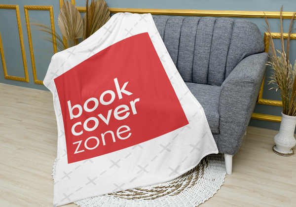 Diagonal Blanket Mockup on Sofa