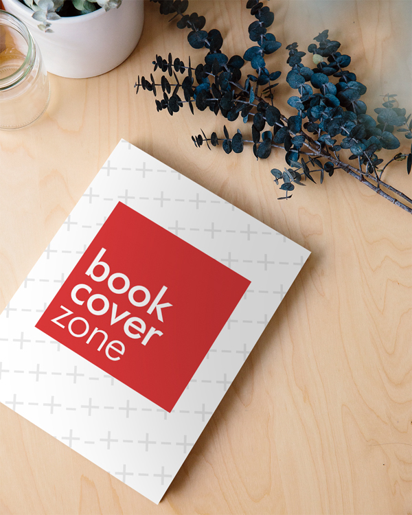 Hardcover Book on Desk Mockup