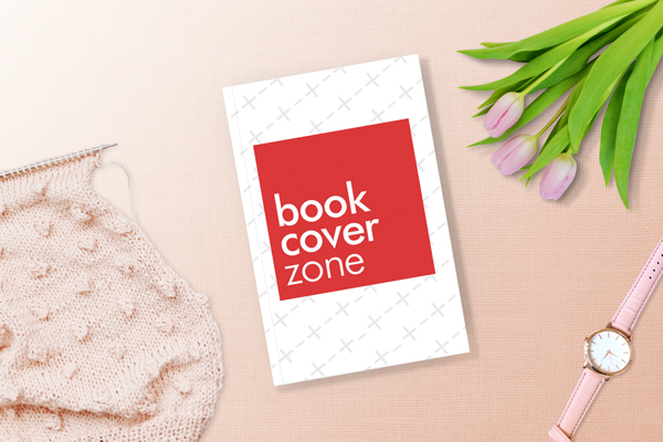 Book on Desk Mockup with Flowers and Sweater