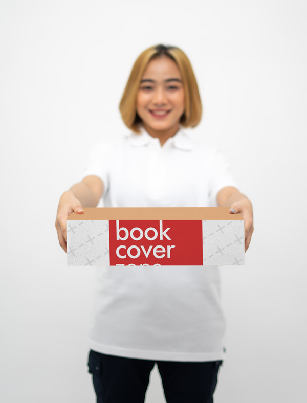 Box Mockup Featuring a Woman
