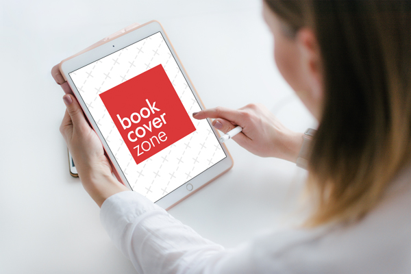 Businesswoman Typing on iPad Mockup