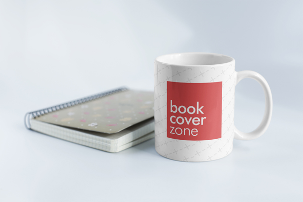 Ceramic Coffee Mug and Notebook Mockup