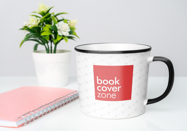 Ceramic Coffee Mug Mockup with Flowers