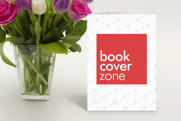 Floral Flower Vase Vertical Greeting Card Mockup