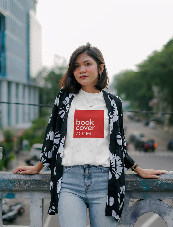 Front Side T-Shirt Mockup with Woman